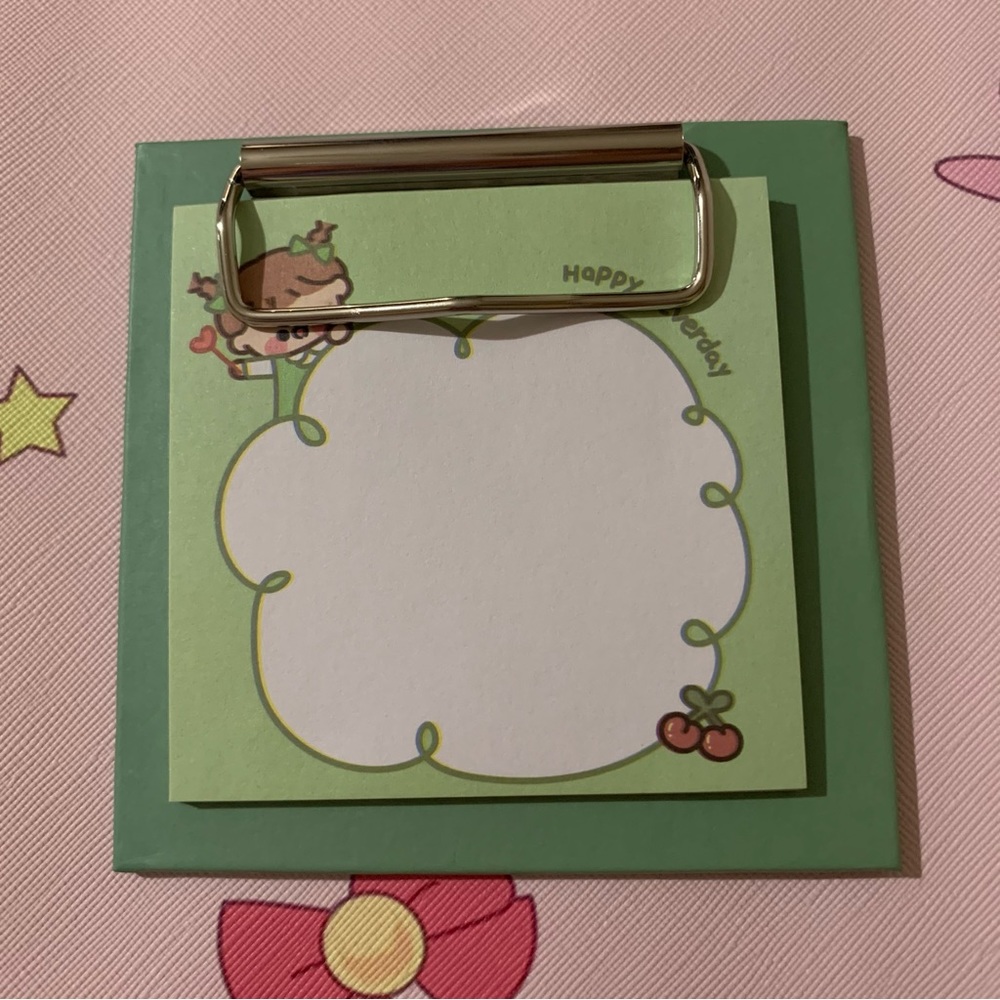 Green Mini Clipboard with Memo Pad